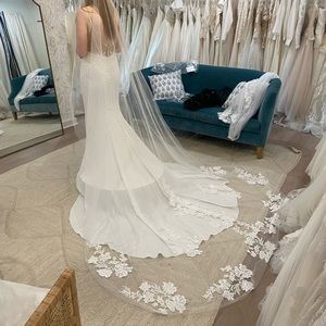 Cathedral Length Veil with Floral Appliqués